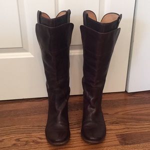 Frye Paige Dark Brown Tall Riding Boot - 7.5